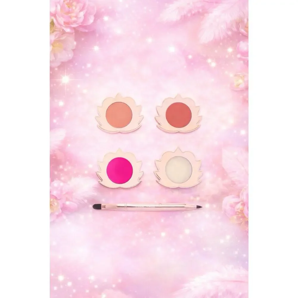 Blessed Beauty Divine Pinks Natural Lip Cream Set Nude Blush Hot Pink + Gloss